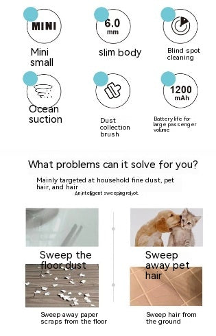 Mini Smart Sweeping Robot for Easy Daily Floor Cleaning