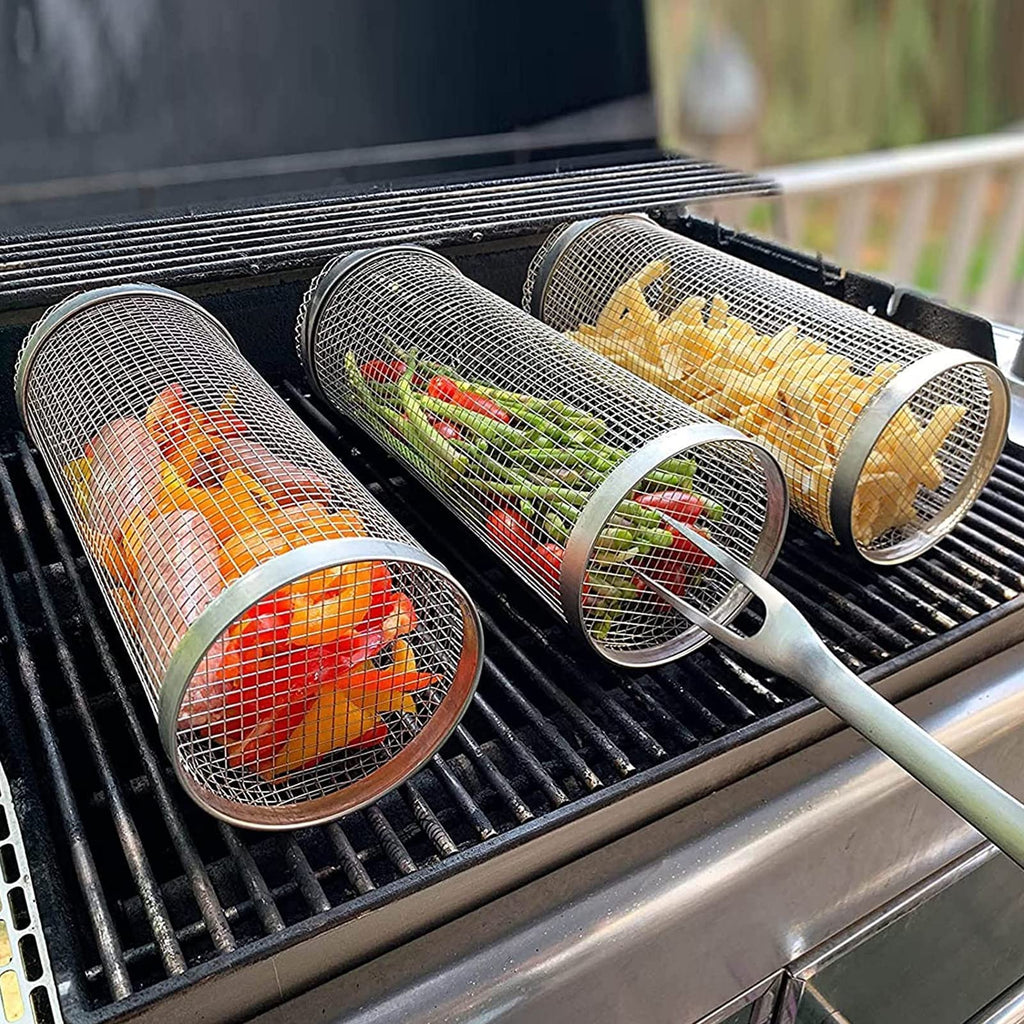 Rolling Barbecue Basket for Even Heat and Flavor