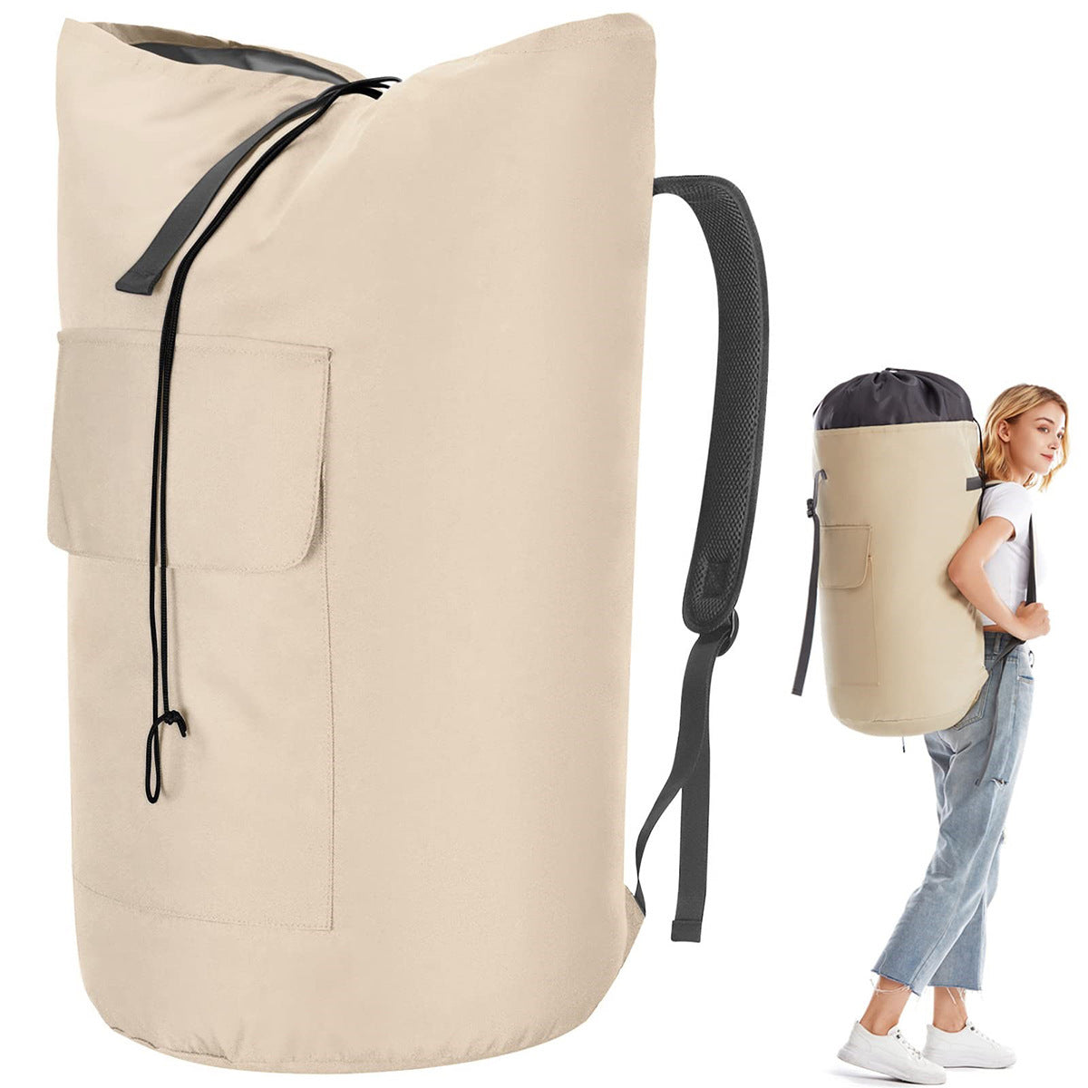 Multifunction Laundry Backpack for Home or Dorm Use