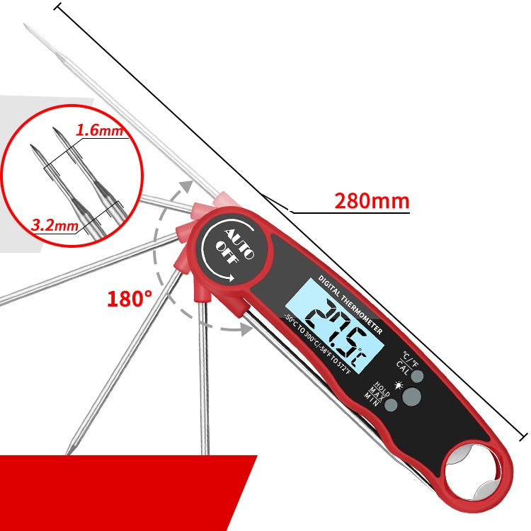 Foldable Electronic Thermometer for Safe, Delicious Meals