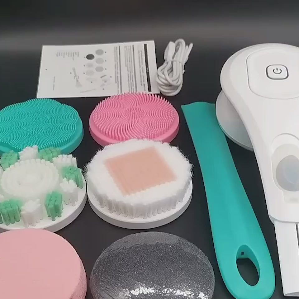 6-in-1 Electric Bath Brush for Full-Body Cleansing