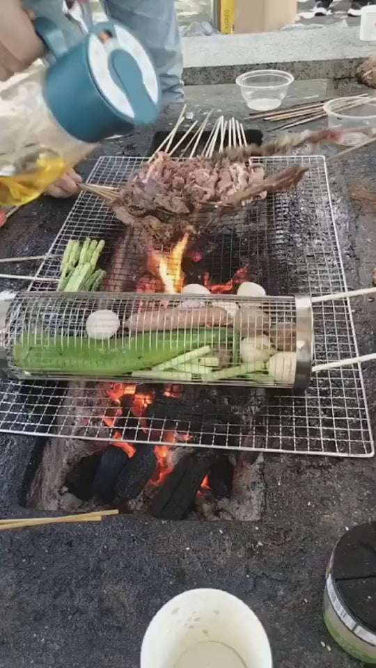 Rolling Barbecue Basket for Even Heat and Flavor