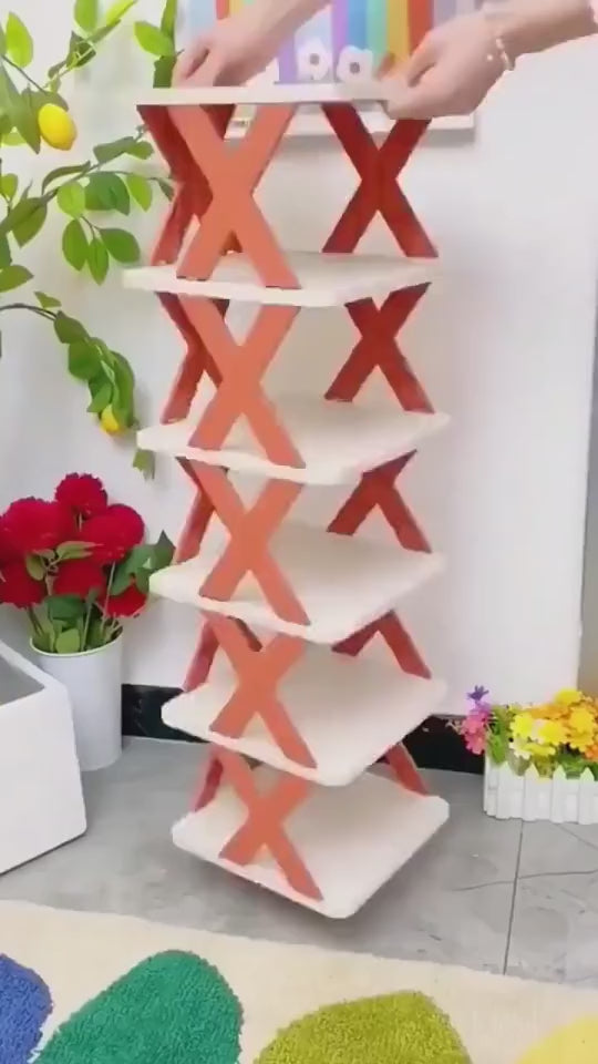 Plastic Shoe Storage Rack for Tidy Entryways